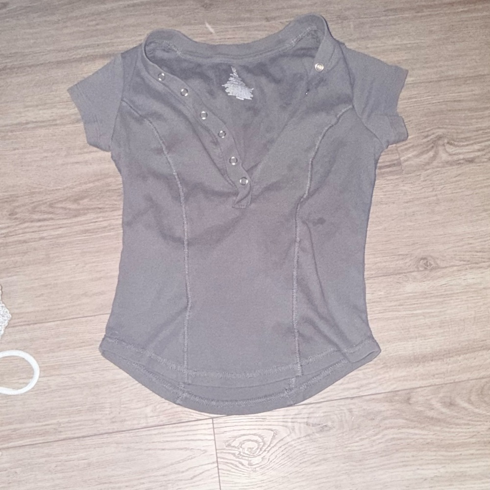 Vintage America Charcoal Short Sleeve Top